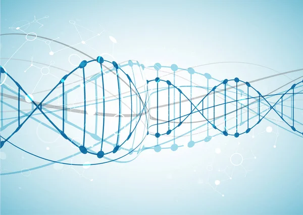 Bilim şablonu, duvar kağıdı ya da DNA moleküllü pankart. Vektör illüstrasyonu.