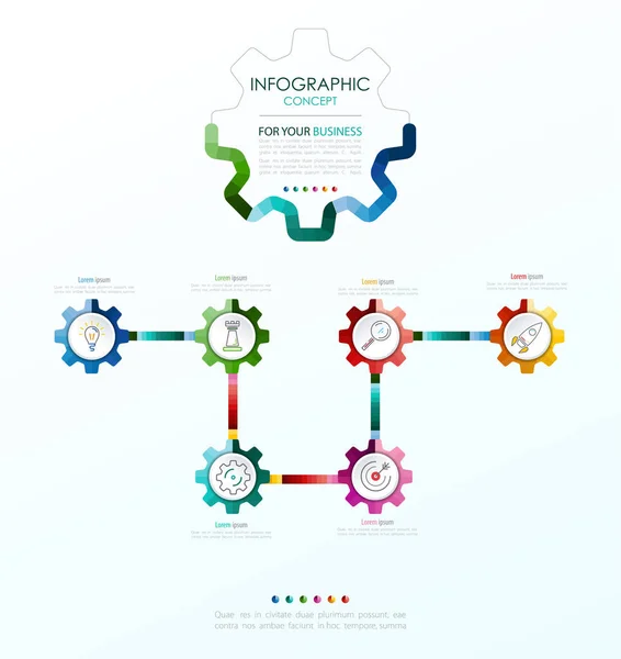 Plantilla Infografía Vectorial Concepto Negocio Con Opciones Ilustración Vectorial — Vector de stock