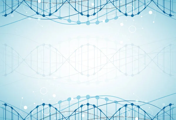 Bilim şablonu, duvar kağıdı ya da DNA moleküllü pankart. Vektör illüstrasyonu.