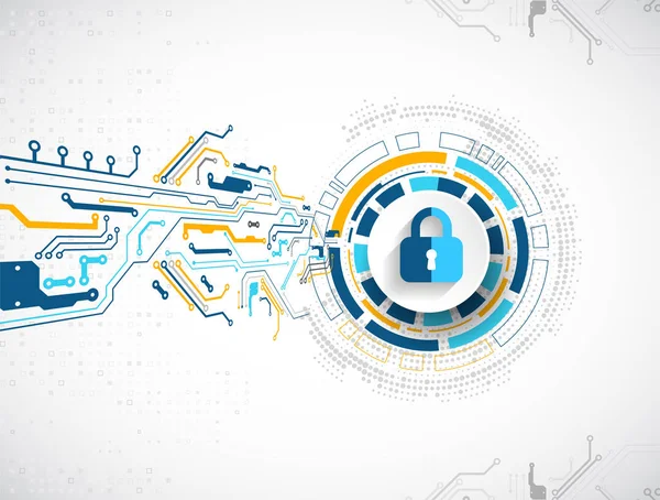 Koruma konsepti. Koruma mekanizması, sistem gizliliği. Vektör illüstrasyonu