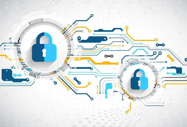 Koruma konsepti. Koruma mekanizması, sistem gizliliği. Vektör illüstrasyonu