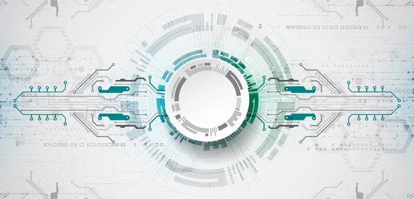 Soyut daire teknoloji kavramı. Devre kartı, yüksek bilgisayar renk arka plan. Vektör çizim