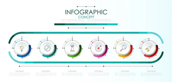 Wektora Infographic Szablonu Koncepcja Biznesowa Opcjami Ilustracja Wektorowa — Wektor stockowy