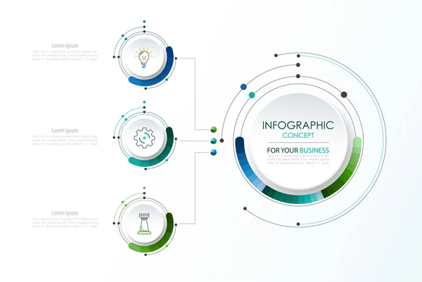 Инфографический Векторный Шаблон Бизнес Концепция Оптической Иллюстрацией — стоковый вектор