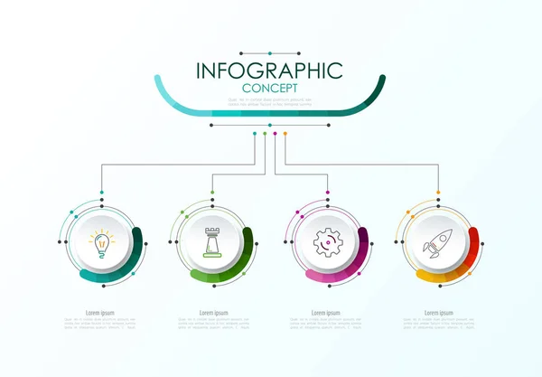 Plantilla Infografía Vectorial Concepto Negocio Con Opciones Ilustración Vectorial — Vector de stock