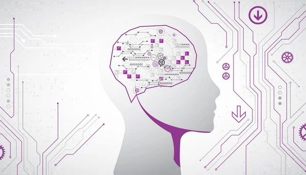 Concepto Cerebro Creativo Concepto Inteligencia Artificial Ilustración Ciencia Vectorial — Archivo Imágenes Vectoriales