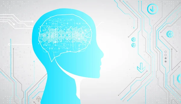 Concepto Cerebro Creativo Concepto Inteligencia Artificial Ilustración Ciencia Vectorial — Vector de stock