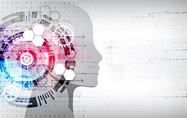 Concepção Criativa Cérebro Conceito Inteligência Artificial Ilustração Ciência Vetorial —  Vetores de Stock