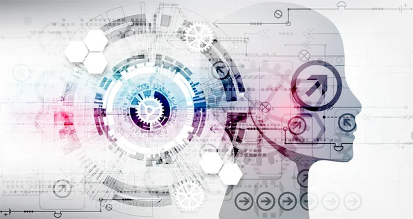 Concepção Criativa Cérebro Conceito Inteligência Artificial Ilustração Ciência Vetorial —  Vetores de Stock