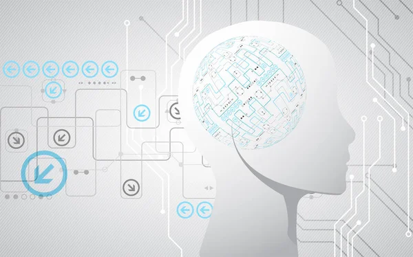 Concepção Criativa Cérebro Conceito Inteligência Artificial Ilustração Ciência Vetorial —  Vetores de Stock