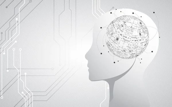 創造的な脳の概念の背景 人工知能の概念 ベクトル科学イラスト — ストックベクタ