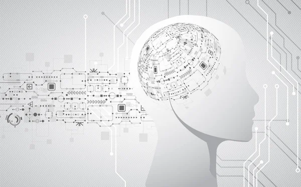 Kreatív Agy Koncepció Háttér Mesterséges Intelligencia Fogalmát Vektor Tudományos Illusztráció — Stock Vector