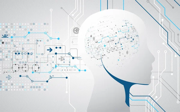 Kreatív Agy Koncepció Háttér Mesterséges Intelligencia Fogalmát Vektor Tudományos Illusztráció — Stock Vector