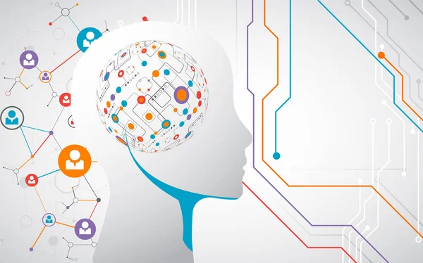 Kreativa Hjärna Konceptet Bakgrund Artificiell Intelligens Koncept Vetenskap Vektorillustration — Stock vektor