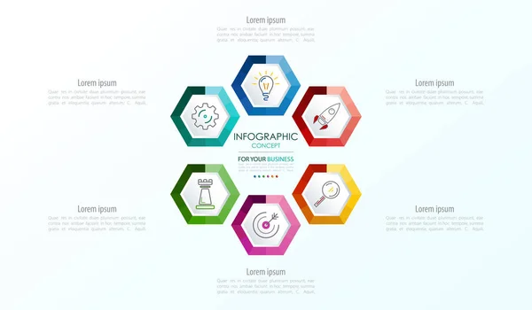 Plantilla Infografía Vectorial Concepto Negocio Con Opciones Ilustración Vectorial — Vector de stock