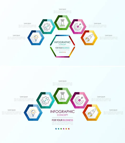 Plantilla Infografía Vectorial Concepto Negocio Con Opciones Ilustración Vectorial — Vector de stock