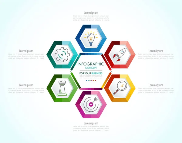 Plantilla Infografía Vectorial Concepto Negocio Con Opciones Ilustración Vectorial — Vector de stock