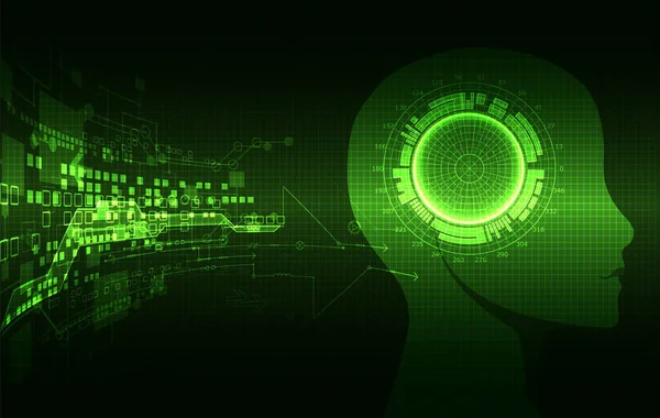 Yaratıcı beyin kavramı arka plan. Yapay zeka kavramı. Vektör Bilim çizim.