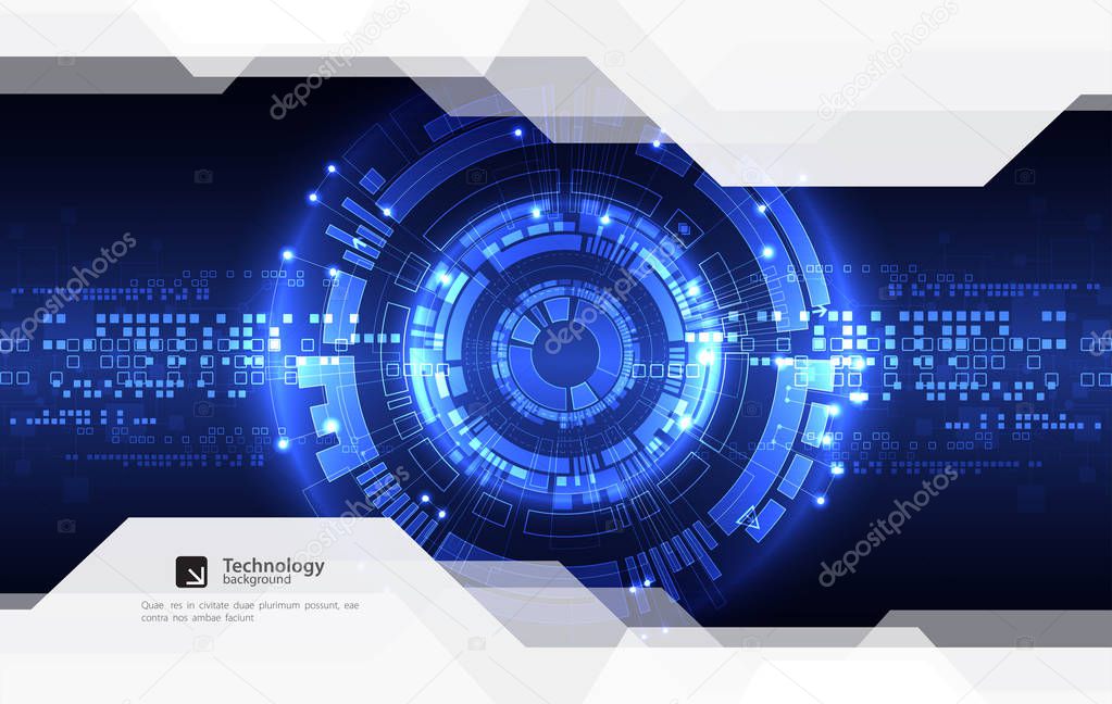 Abstract blue digital communication technology background. Vector illustration