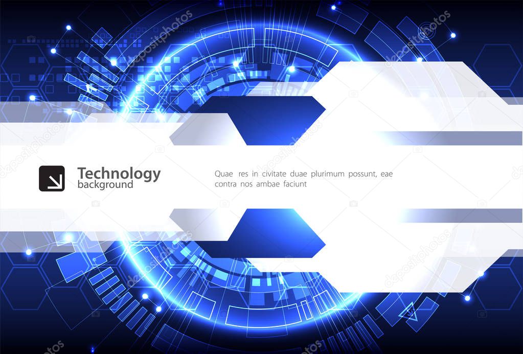 Abstract blue digital communication technology background. Vector illustration