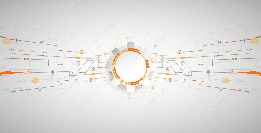 Abstract technological background with various elements. Structure pattern technology backdrop. Vector