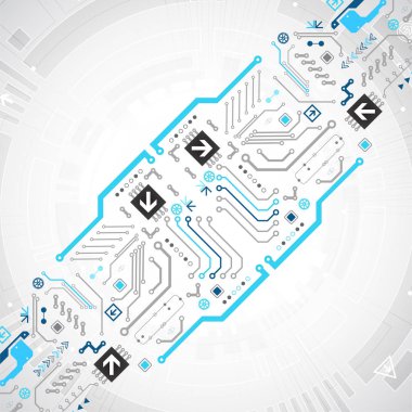 Soyut teknoloji devre kartı. İletişim konsepti