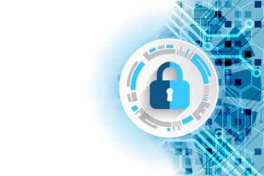 Koruma konsepti. Koruma mekanizması, sistem gizliliği. Vektör illüstrasyonu