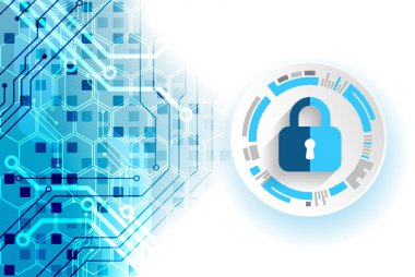 Koruma konsepti. Koruma mekanizması, sistem gizliliği. Vektör illüstrasyonu