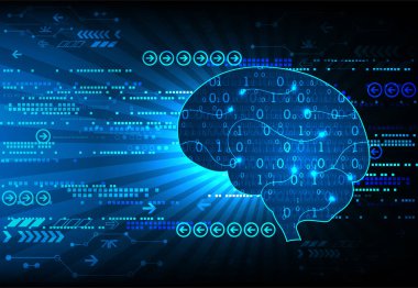 soyut beyin dijital teknoloji kavramı. vektör