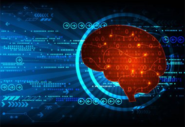 soyut beyin dijital teknoloji kavramı. vektör