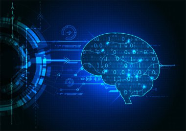 soyut beyin dijital teknoloji kavramı. vektör