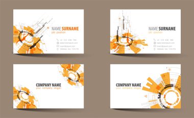 Yaratıcı çift taraflı kartvizit şablonu. Vektör