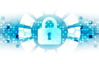 Koruma konsepti. Koruma mekanizması, sistem gizliliği. Vektör illüstrasyonu