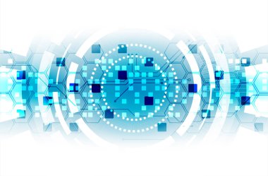Vektör çizimi, yüksek teknoloji dijital teknoloji ve mühendislik teması
