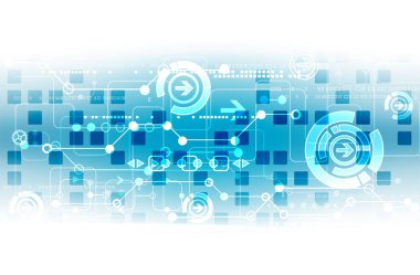 Vektör çizimi, yüksek teknoloji dijital teknoloji ve mühendislik teması