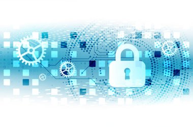 Koruma konsepti. Koruma mekanizması, sistem gizliliği. Vektör illüstrasyonu