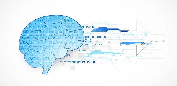 Abstract Digital Brain Technology Concept Vector — Stock Vector