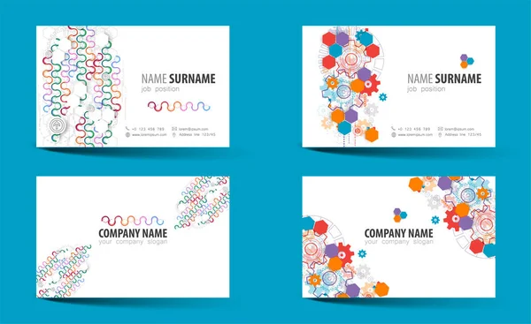 創造的な両面名刺テンプレートです ベクトル — ストックベクタ