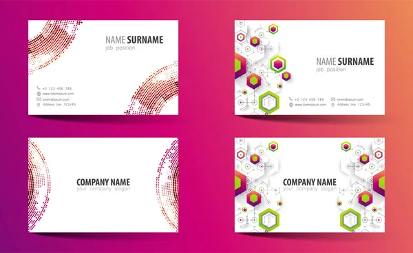 Creative Double Sided Business Card Template Vector — Stock Vector