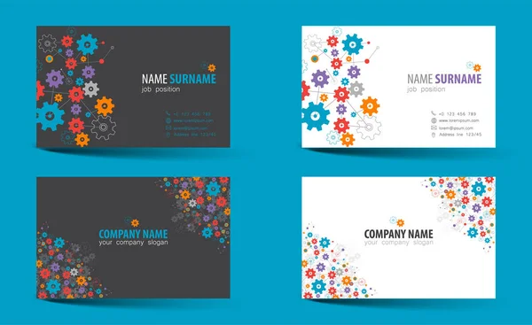 Creative Double Sided Business Card Template Vector — Stock Vector