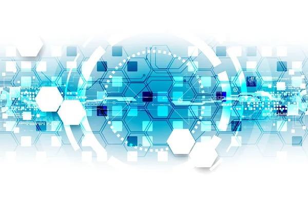 Concetto Tecnologia Del Cerchio Astratto Circuito Alto Sfondo Colore Del — Vettoriale Stock