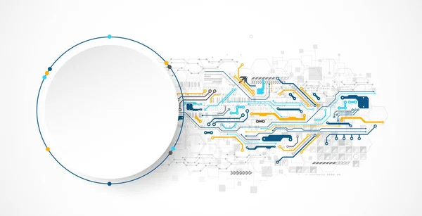 Concepto Tecnología Círculo Abstracto Placa Circuito Alto Fondo Color Computadora — Archivo Imágenes Vectoriales