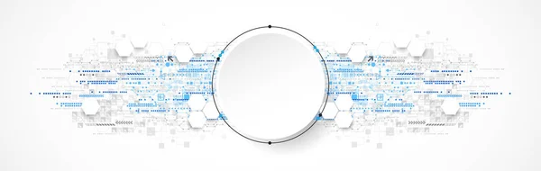 Abstracte Cirkel Technologie Concept Printplaat Hoge Computer Kleur Achtergrond Vectorillustratie — Stockvector