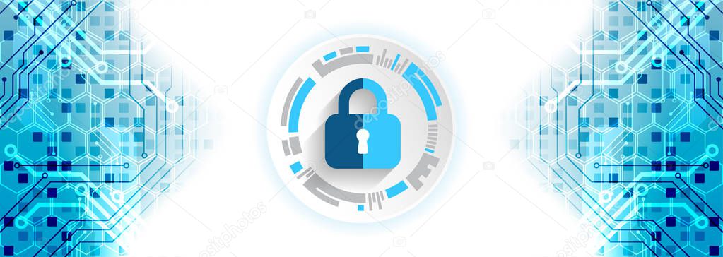 Protection concept. Protect mechanism, system privacy. Vector illustration