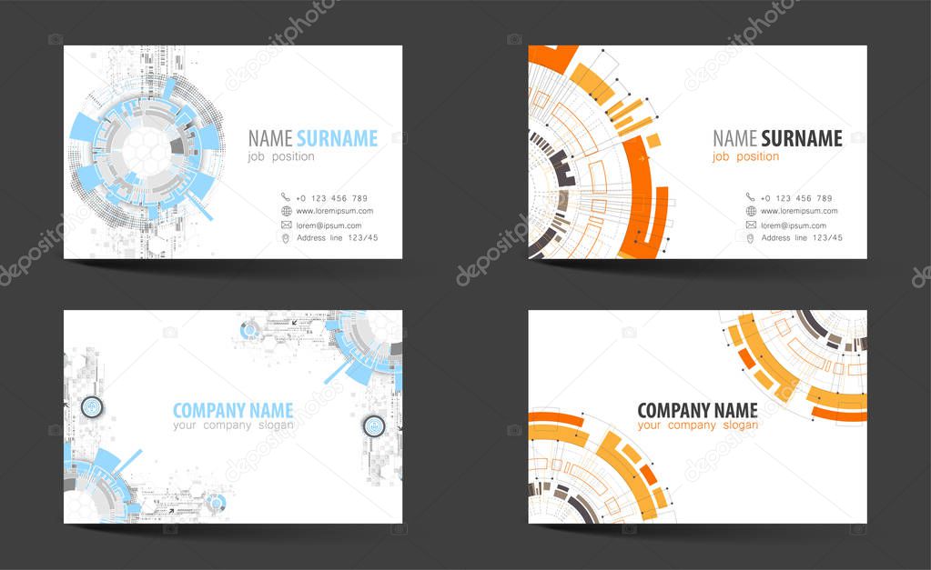 Creative double-sided business card template. Vector