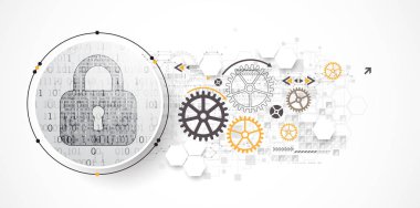 Koruma konsepti. Koruma mekanizması, sistem gizliliği. Vektör illüstrasyonu