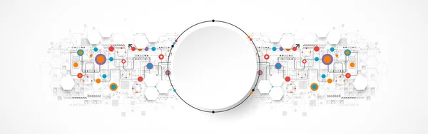 Concetto Tecnologia Del Cerchio Astratto Circuito Alto Sfondo Colore Del — Vettoriale Stock