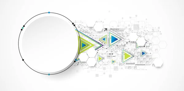 Абстрактная Концепция Технологии Круга Схема Высокий Цвет Фона Компьютера Векторная — стоковый вектор