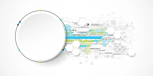 Concetto Tecnologia Del Cerchio Astratto Circuito Alto Sfondo Colore Del — Vettoriale Stock