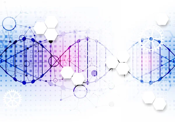 Science Template Wallpaper Banner Dna Molecules Vector Illustration — Stock Vector